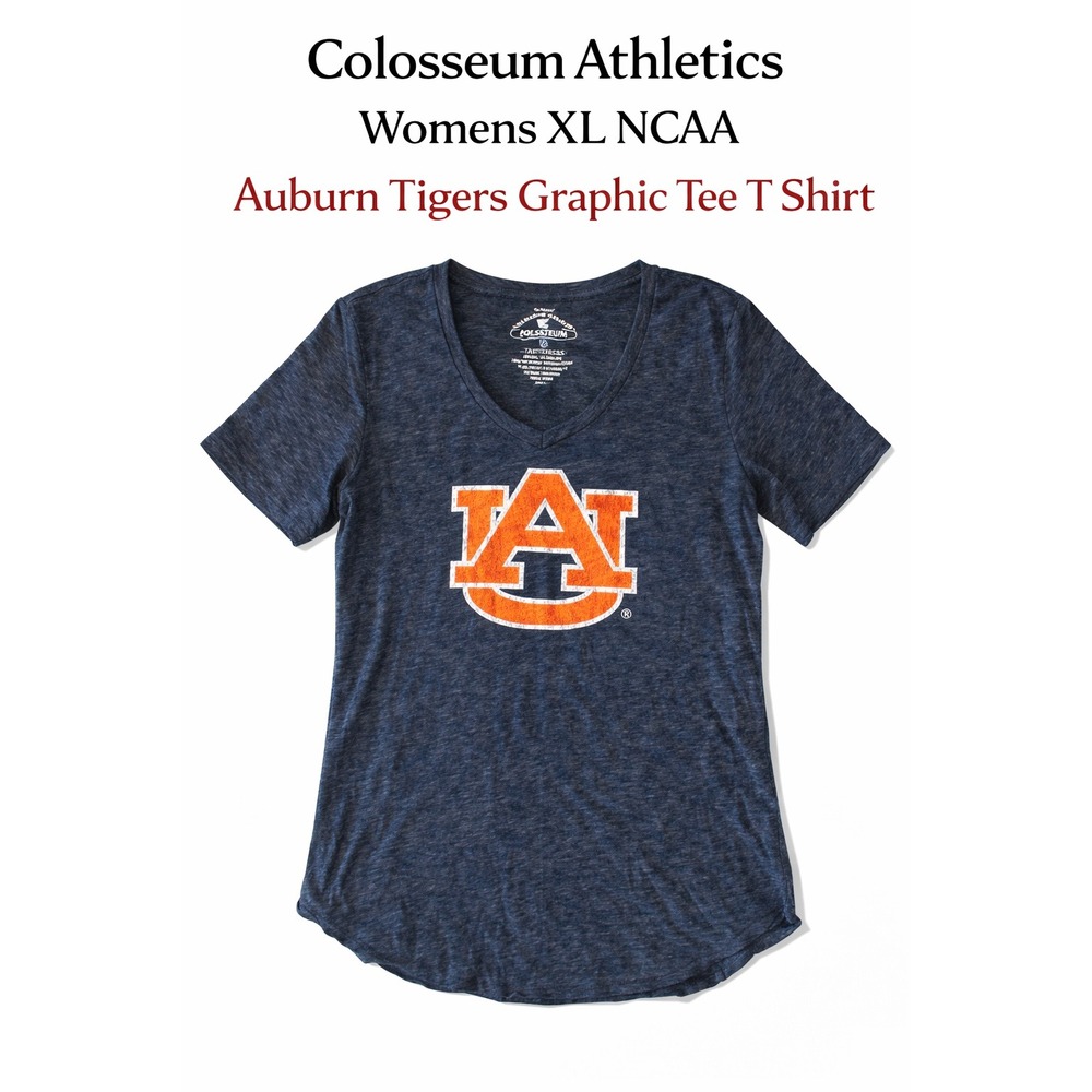 Colosseum Auburn Tigers Womens XL T-Shirt Charcoal Grey Heather AU Logo Graphic
